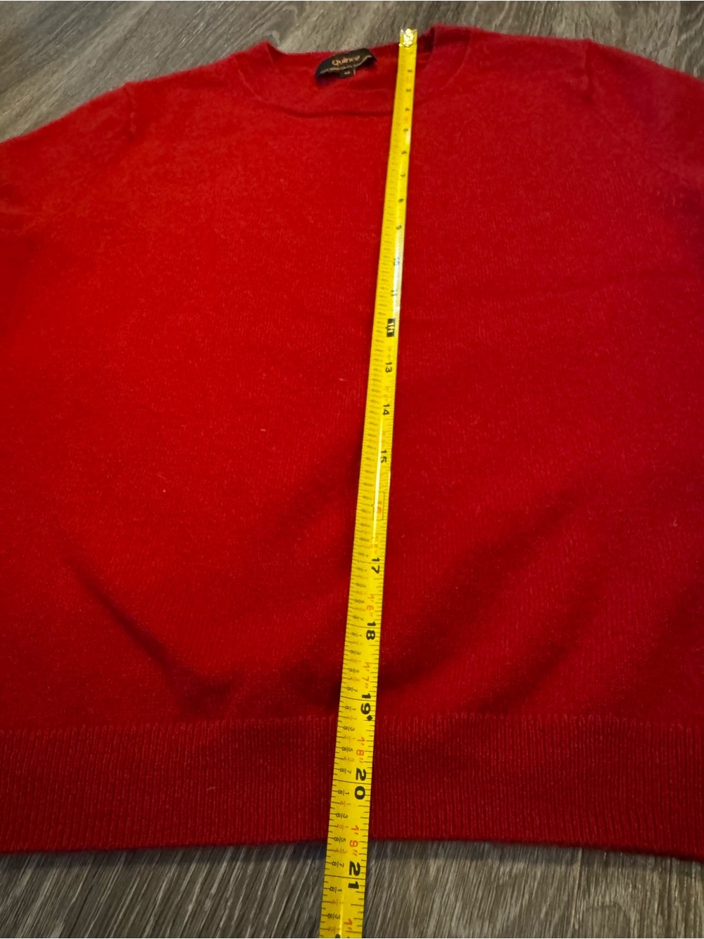 Quince 100% Mongolian Cashmere Sweater Top Short Sleeve Varsity Red Medium - Picture 6 of 6